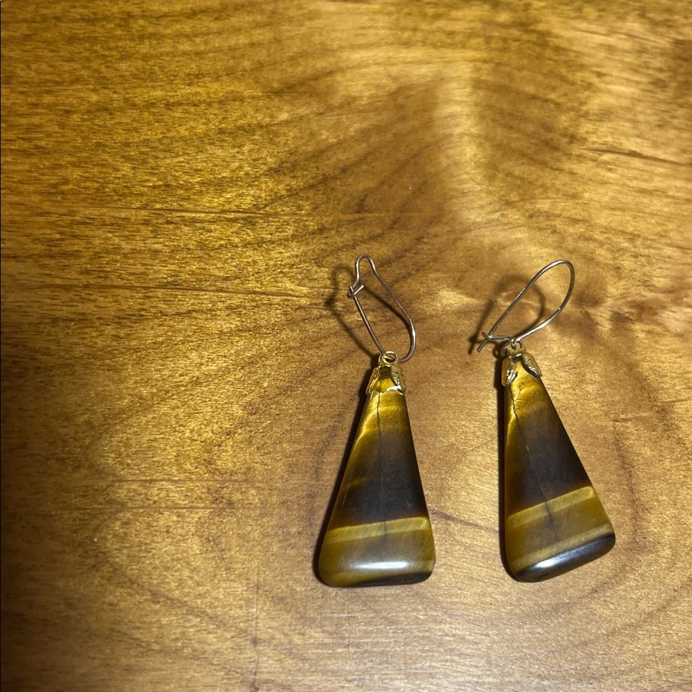 Tiger's Eye Drop Earrings